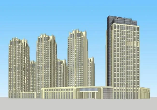 Sketchup Residential Model | High rise residential building, ArtDeco style, classical style, residential architecture