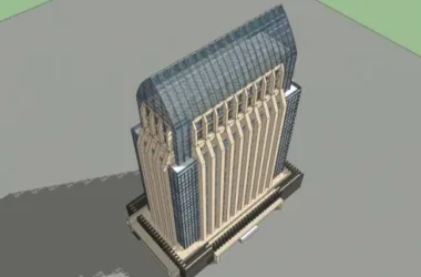 Modern High-Rise Office Building Model in SketchUp-BIM WORLD