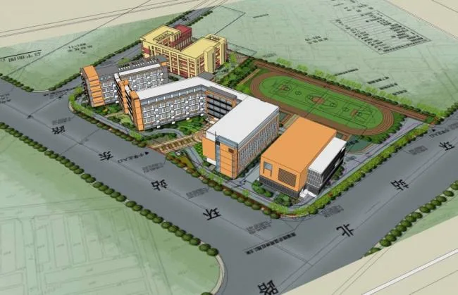 Modern Multi-Story Educational Building Model for Primary and Kindergarten Schools in SketchUp