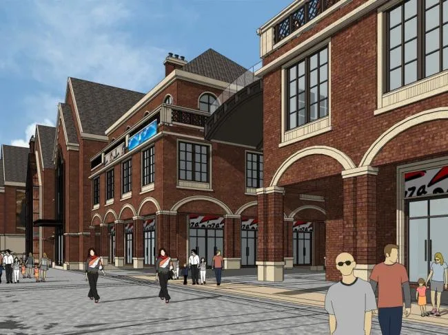 SketchUp Business Model: British-Style Multi-Story Commercial Street Design