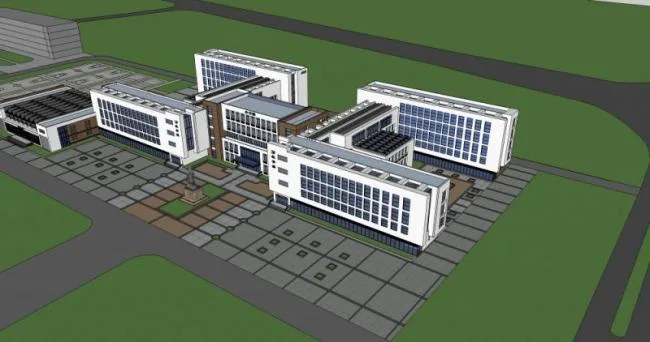 Sketchup School Model | Multi story School, Campus Educational Architecture, Modern Style
