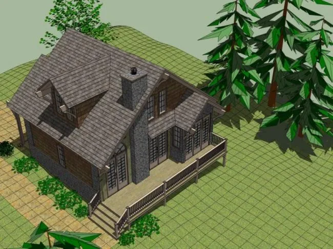 Sketchup Villa Model | Single Family Villa, Classical Style