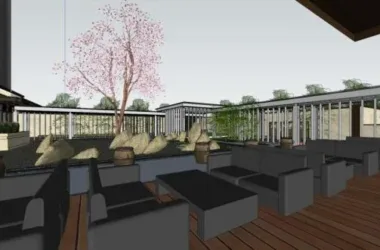 SketchUp Business Model: Modern Multi-Story Clubhouse and Commercial Building Design-BIM WORLD