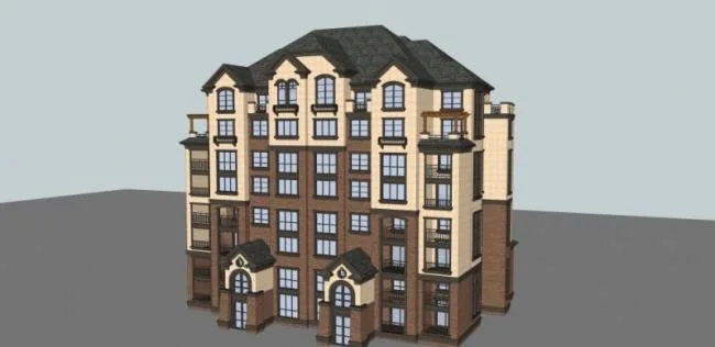 Sketchup Residential Model | Multi story Residence, European Classical Style