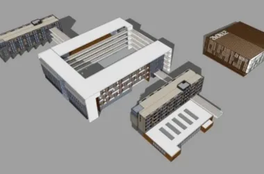 Modern Multi-Story School Campus Design in SketchUp-BIM WORLD