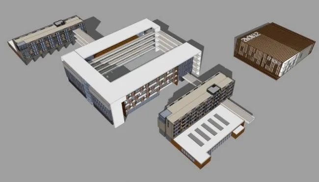 Modern Multi-Story School Campus Design in SketchUp