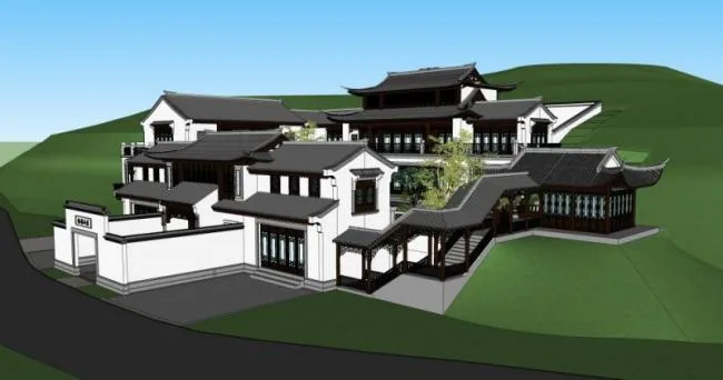 SketchUp Business Model: Designing a Multi-Story Club with Chinese Style