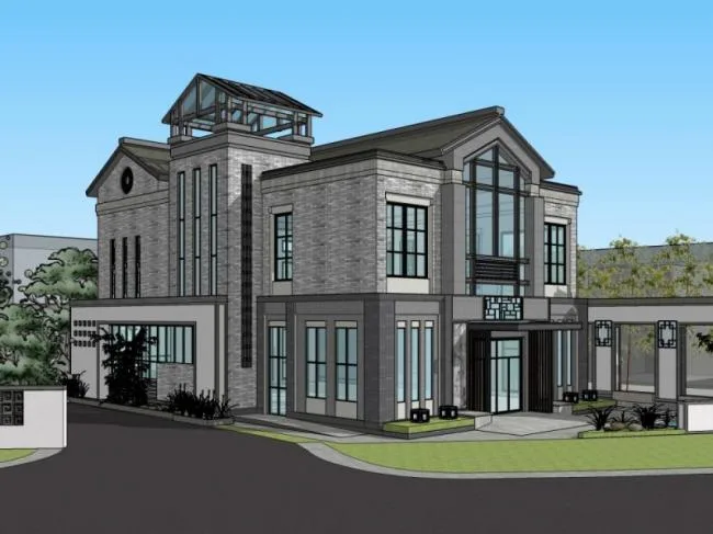 Sketchup Villa Model | Solo Villa, Modern Chinese Style