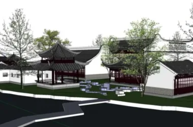 SketchUp Landscape Model: Traditional Chinese Garden and Courtyard Design-BIM WORLD
