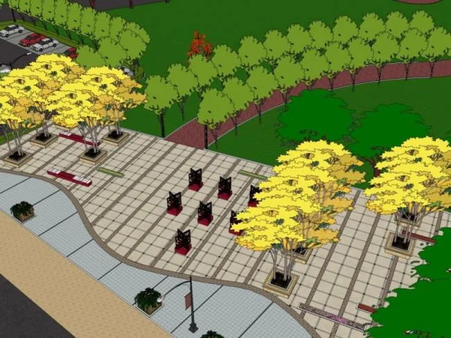 Sketchup Landscape Model | Park Landscape, Modern Style