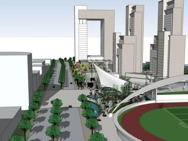 Sketchup Landscape Model | Office Landscape, Commercial Landscape, Modern Style