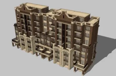 SketchUp Multi-Story British Classical Residential Building Model-BIM WORLD