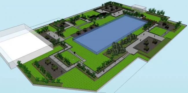 Sketchup Landscape Model | Roof Garden Landscape, Modern Style