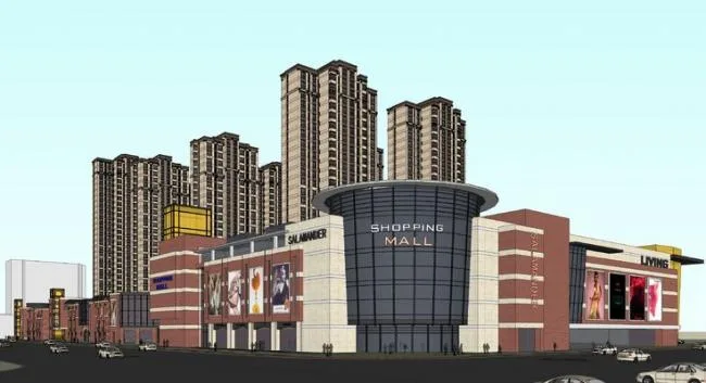 Sketchup Residential Model | High rise residential buildings, ground floor commercial buildings, European classical style commercial and residential buildings
