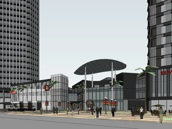 SketchUp Complex Model: Modern Super High-Rise Office, Hotel, and Commercial Building
