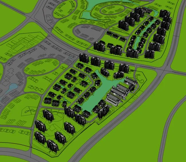 Sketchup Residential Model | Huizhou, New Chinese Style, Kangda Garden Community, Residential Architecture