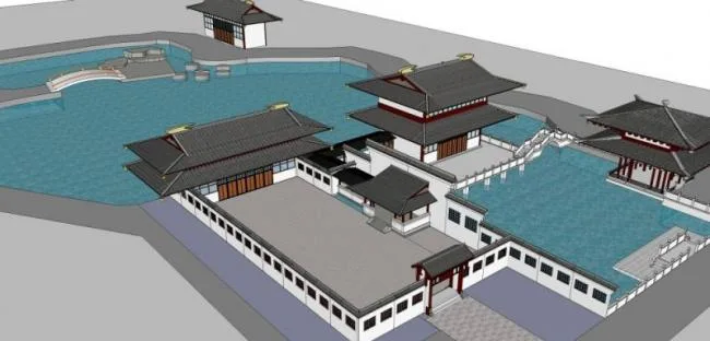 Sketchup Residential Model | Courtyard, Chinese Style