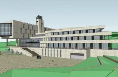 SketchUp Business Model: Modern Multi-Story Clubhouse Commercial Building-BIM WORLD