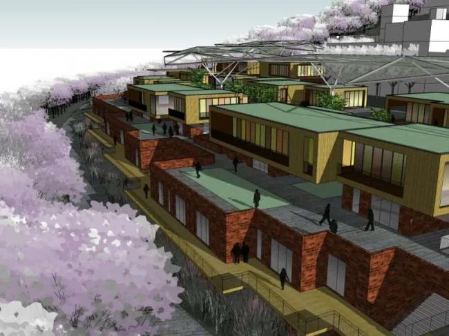 Sketchup Business Model | Multi story Commercial Street, Modern Style