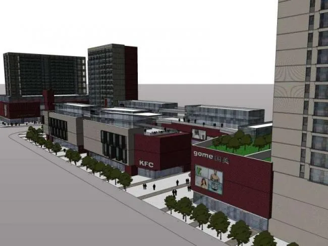 Sketchup Complex Model | Multi story High rise Complex, Commercial Street, Shopping Center, Residential, Office, Modern Style