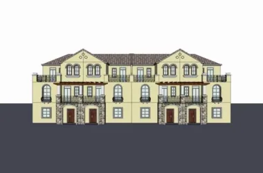 Classical Style Row Villa Residence | SketchUp 3D Model-BIM WORLD