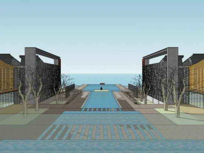 Sketchup Hotel Model | Multi story Hotel, Modern Chinese Style