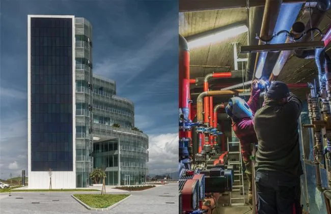BIM Architecture | Grand Sculpture Under Blue and White Sun Screen: Forti Holding Spa Headquarters and Office Building in Italy/ATIproject