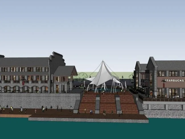 Sketchup Business Model | Multi story Commercial Street, Modern Chinese Style