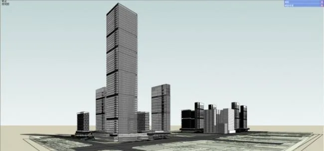 Sketchup Office Model | Super High rise, CBD Central Office Area, Modern Style
