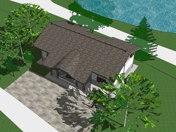 Classical Style Public Toilet Sketch Model in SketchUp