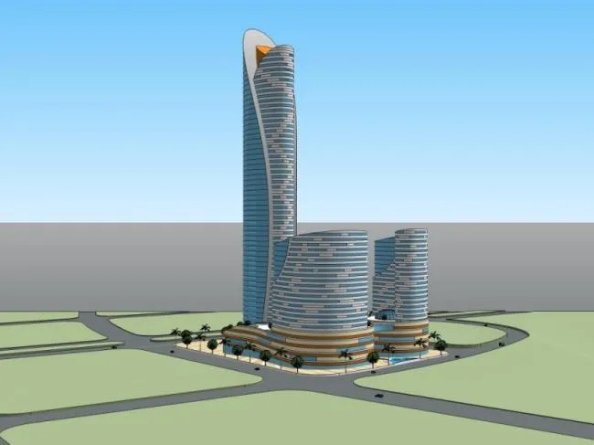 Sketchup Complex Model | Super high-rise commercial complex, hotel, office, modern style