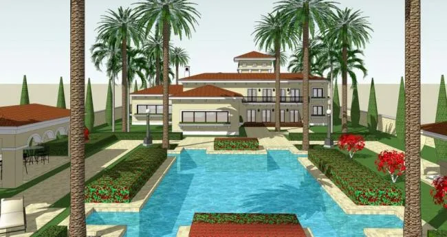 Sketchup Villa Model | Single Family Villa, Spanish Style