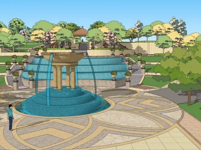 Sketchup Landscape Model | Residential Landscape, Classical Style