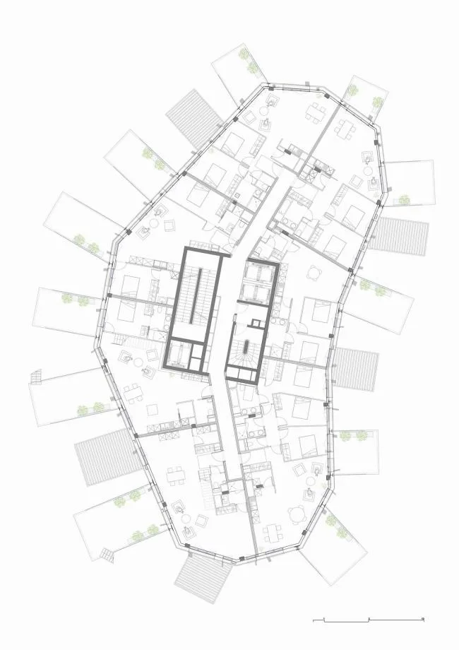 BIM Architecture | Scattered branches and leaves, towering white tree tower apartments/Fujimoto Shosuke, etc