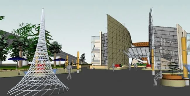 Sketchup Cultural Model | Multi story Museum, Cultural Architecture, Modern Style