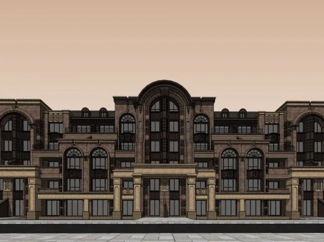 Sketchup Villa Model | Row Villa, Western Neoclassical, Garden Villa