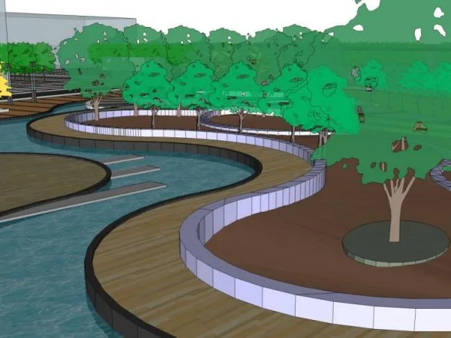 Sketchup Landscape Model | Park Landscape, Modern Style