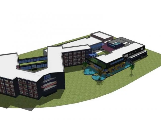 Sketchup Hotel Model | Multi story Hotel, Modern Style