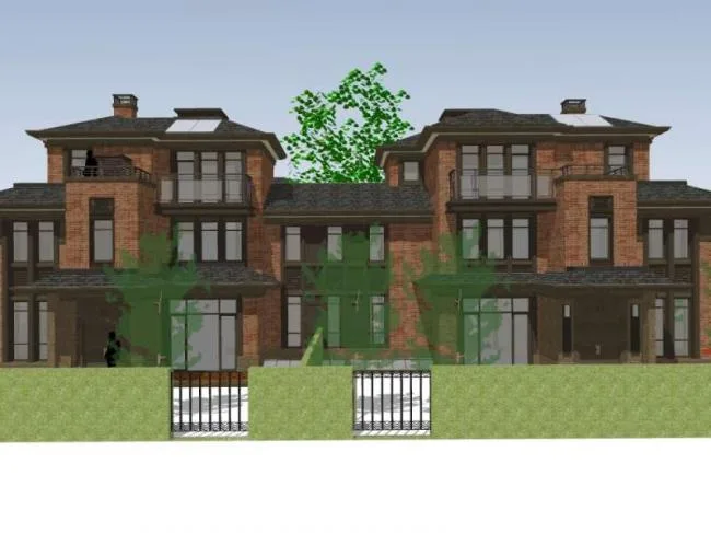 Sketchup Villa Model | Twin Villa, Modern Chinese Style