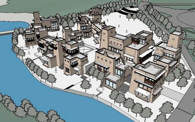 Sketchup Residential Model | Multi story Residence, Qiang Ethnic Style, Residential Architecture