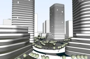 SketchUp Complex Model: Modern High-Rise Commercial Building-BIM WORLD