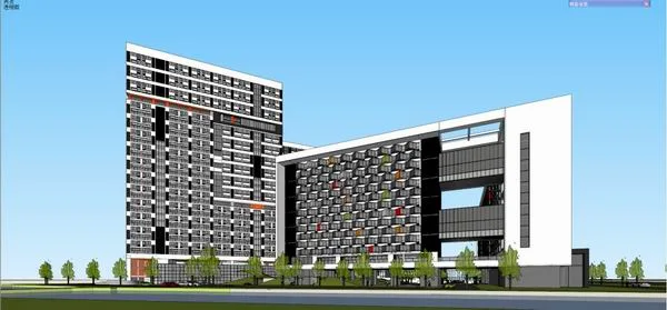 Sketchup Business Model | High rise apartment residences, modern style