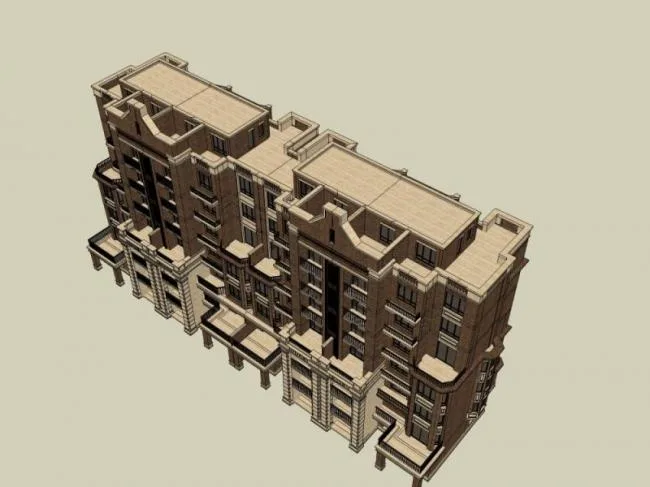 Sketchup Residential Model | Multi story Residence, Residential Building, Classical Style