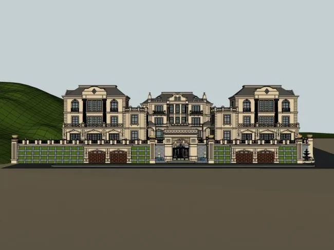 Sketchup Villa Model | Villa, Classical Style, Multi story