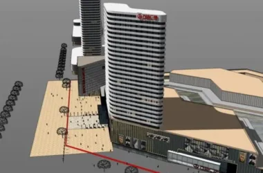 SketchUp Complex Model: Multi-Story Modern Commercial Building with Offices and Hotel-BIM WORLD