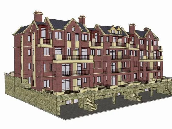 Classical Style Townhouse Villa Model in SketchUp
