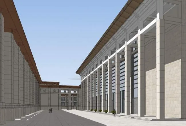 Modern Multi-Story Exhibition Hall and Cultural Center Museum in SketchUp
