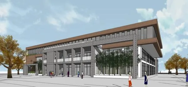 Modern Multi-Story University Cafeteria and Campus Educational Building in SketchUp