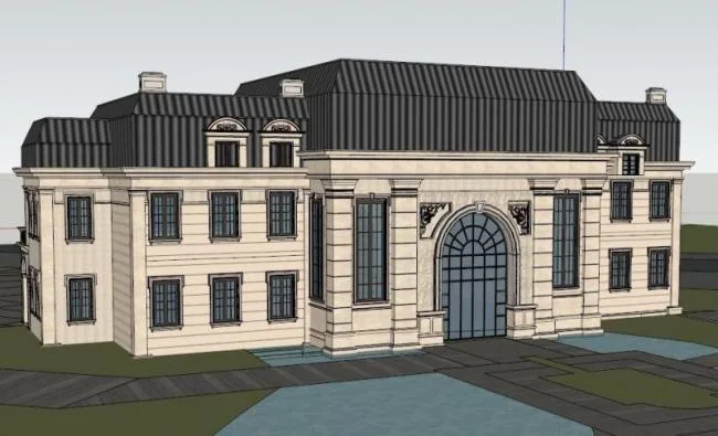 Sketchup Business Model | Multi story Clubhouse, French Classical Style
