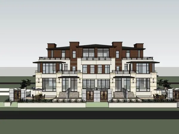 Sketchup Villa Model | Townhouse, Classical Style